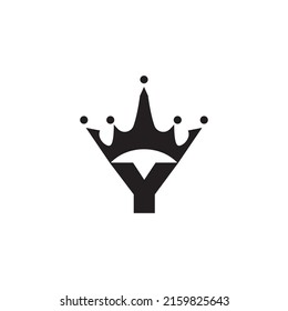 letter Y logo template king crown illustration vector design