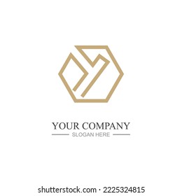 Diseño de icono vectorial de plantilla de logotipo de letra Y