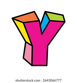 letter Y logo vector colorful playful isolated on white background