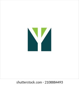 letter i y logo vector creative template