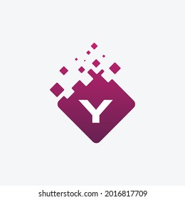 Letter Y Logo. Y Vector Letter Design with square.