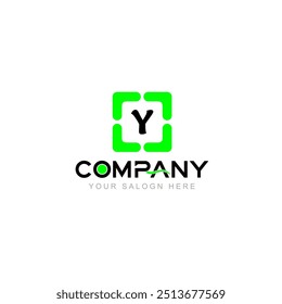 Letter Y Logo Vector Design Illustration with Company Name and Your Text Here Logo Template on white background.