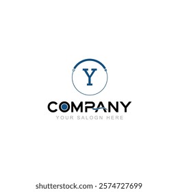 Letter Y Logo Vector Design Illustration with Company Name and Your Text Here. Logo Template on white background.