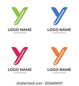 letter y logo vector with flat colorful style