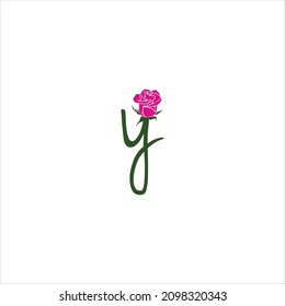 plantilla de flor vectorial de letra y logotipo
