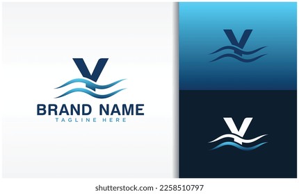 Letter Y logo with wave design template Vector Stock