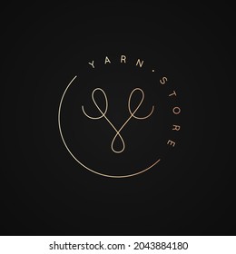 Letter Y logo. Yarn logo on black background