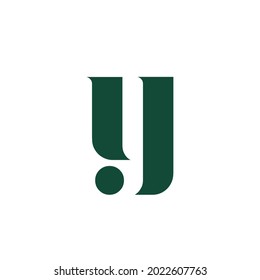 Letter y logo.Alphabet initial isolated on light background.Typographic icon.Modern, corporate, beauty style lowercase character shape. Dark green color.