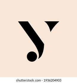 Letter Y logo.Decorative creative typographic icon isolated on light background.Lettering sign for beauty, spa, elegant, luxury brand.Alphabet initial.Character shape.