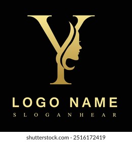 Letter Y logo.Decorative creative typographic icon