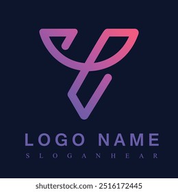 Letter Y logo.Decorative creative typographic icon
