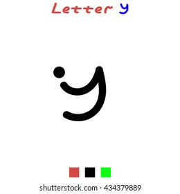 The letter Y for logos, icons, web design, the template element. Black letters on a white background English alphabet. Vector Illustration Eps10.