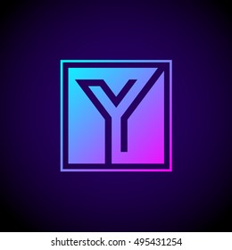 Letter Y logo,Square shape symbol,Digital,Technology,Media