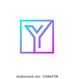 Letter Y logo,Square shape symbol,Digital,Technology,Media