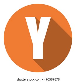 Letter Y with a long shadow. Vector illustration EPS10