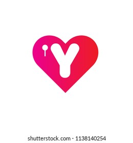 Letter Y Love Logo Design Element