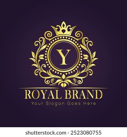 Letter Y luxury gold logo concept