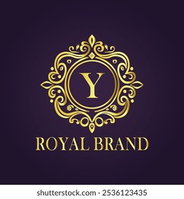 Letter Y luxury gold logo concept
