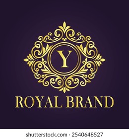 Letter Y luxury gold logo concept