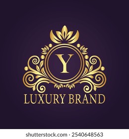 Letter Y luxury gold logo concept