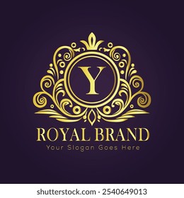 Letter Y luxury gold logo concept
