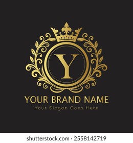 Letter Y luxury gold logo concept
