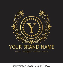 Letter Y luxury gold logo concept
