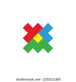 Letter y, M and c square, colorful geometric symbol simple logo vector