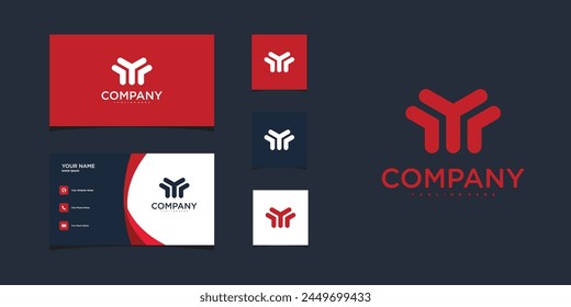 Letter y and m logo design with creative concept. Premium Vector