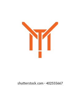 letter Y and M monogram logo orange