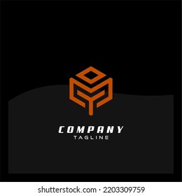 letra Y letra M letra O logotipo monograma concepto simple logo de moda 