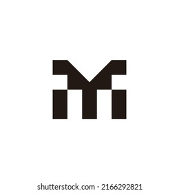 Letter Y and M square geometric symbol simple logo vector