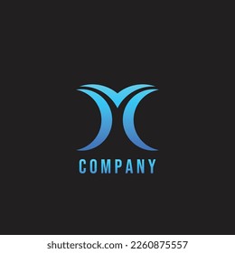 Letter Y Or M In Whale Tail Shape Logo