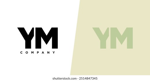 Letter Y and M, YM logo design template. Minimal monogram initial based logotype.
