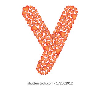 letter y made of valentines