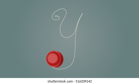 Letter Y made with a yo-yo