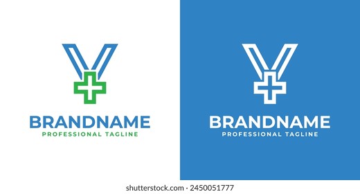 Letter Y Medical Cross Modern Logo, suitable for business related to Medical Cross or Pharmacy with Y initial