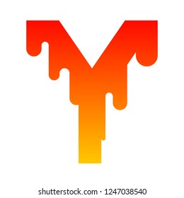 Letter Y Melt Logo Design Template