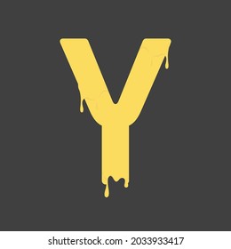 Letter Y Melted Cheese Style logo or symbol template design