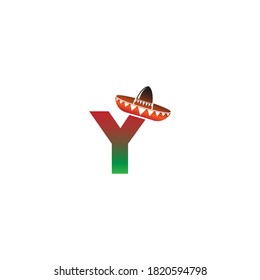 Letter Y Mexican hat concept design illustration