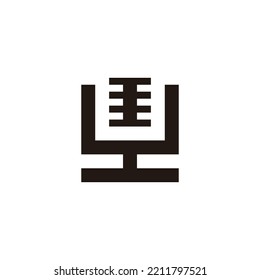Letter Y mic, square geometric symbol simple logo vector