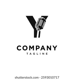 Letter Y Microphone Logo Icon Vector