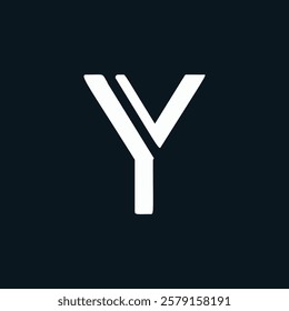 Letter Y Minimal Business Logo With 3D Cut with Line | Y Letter Typography Symbol