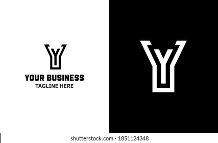 Letter Y minimal vector logo. Icon mark design template