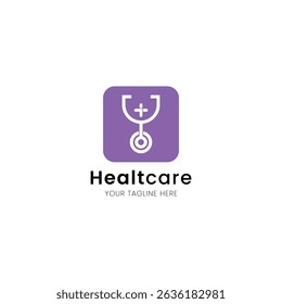 Letter Y minimalist and iconic healthcare logo, medical and clinic with stethoscope