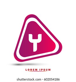 Letter Y. Modern concept. elegant and simple typographic . Gradient purple