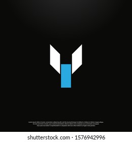 Letter Y modern Logo icon monogram design. Vector graphic design template element. black background.