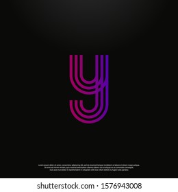 Letter Y modern Logo icon monogram design. Vector graphic design template element. black background.