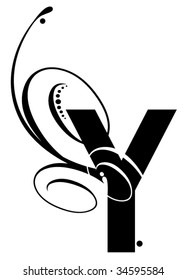 Letter Y- Modern Swirl