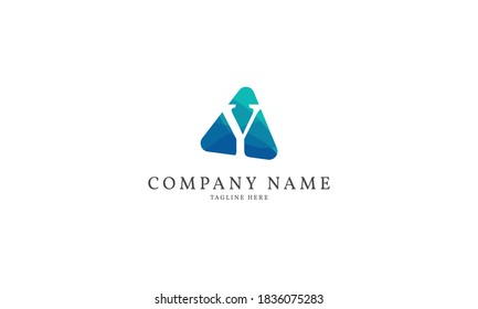 letter Y modern triangle logo template